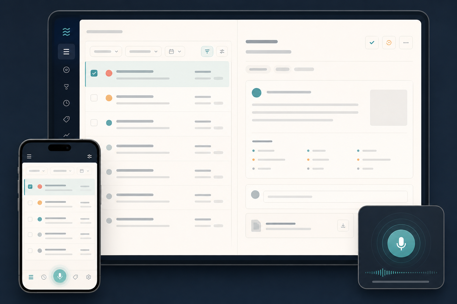 Desktop Approval List with queue and detail panel