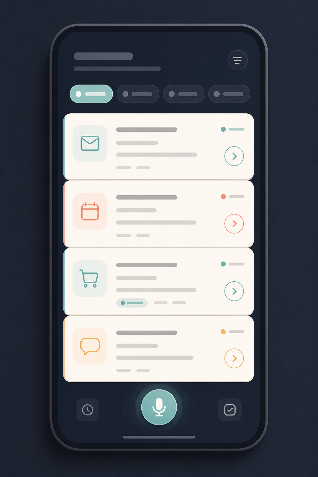 Mobile-first Approval List with approval cards and filters